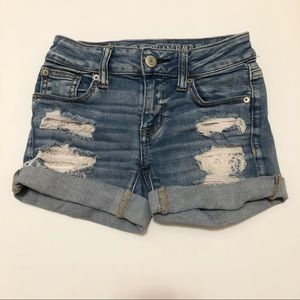 American Eagle Jean Denim Distressed Shorts